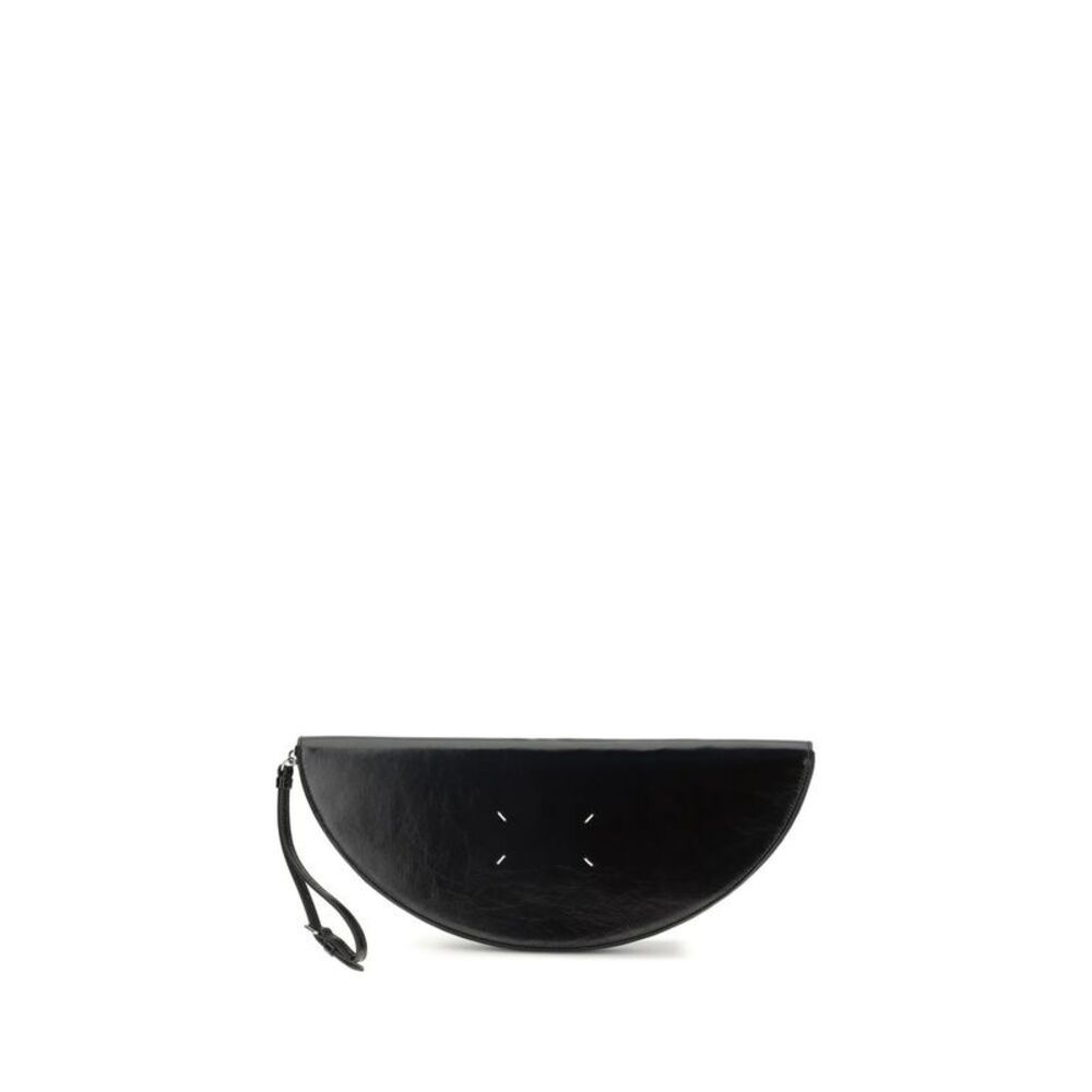 Maison Margiela Black Calf Leather Bos Taurus Clutch Women's Bag